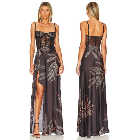 Katie May Shannon Corset Lace Gown Ruffle Gala Formal Floral Party Whimsigoth XS - Picture 1 of 16